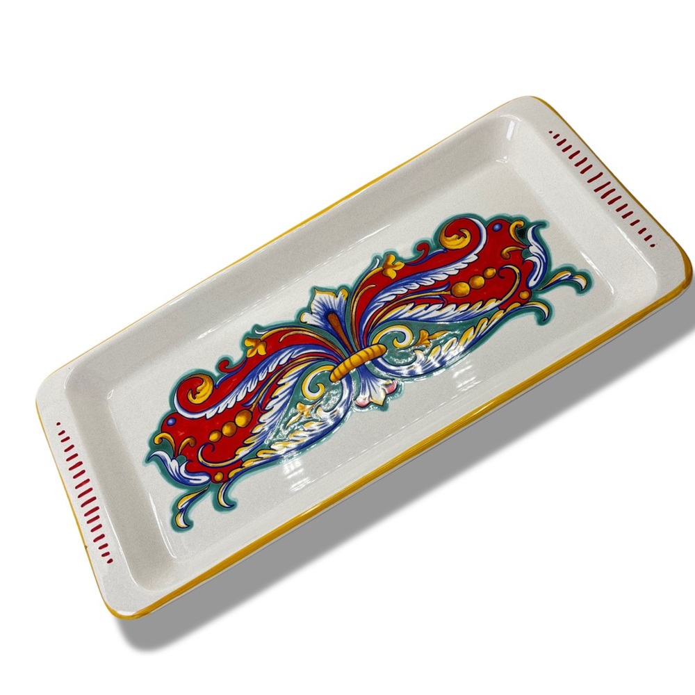Deruta Rectangular Platter by Ceramica Nova Deruta Hand Painted in Italy 16" L